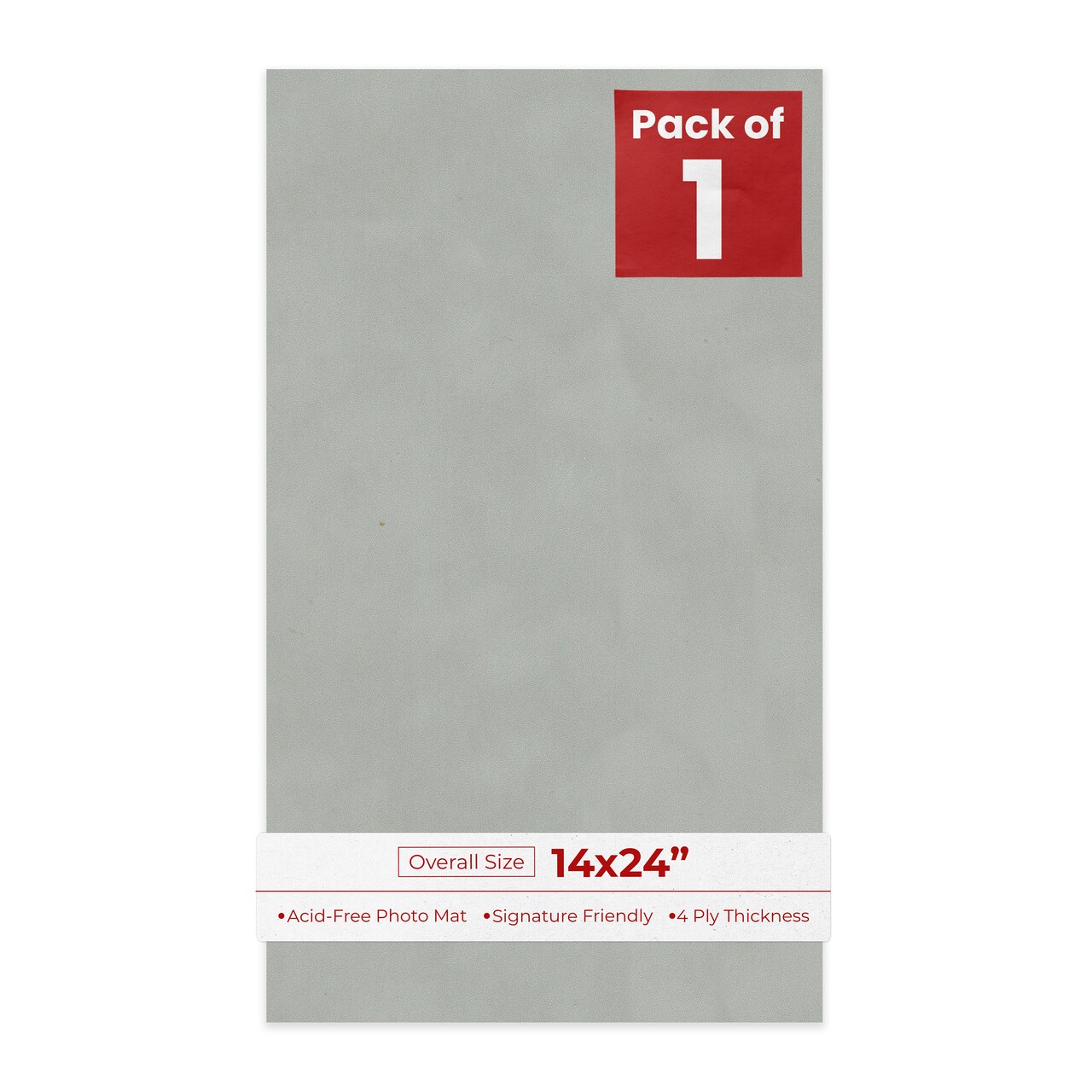Light Grey Suede 14x24 Uncut Mat Board - Blank Sheets, No Opening